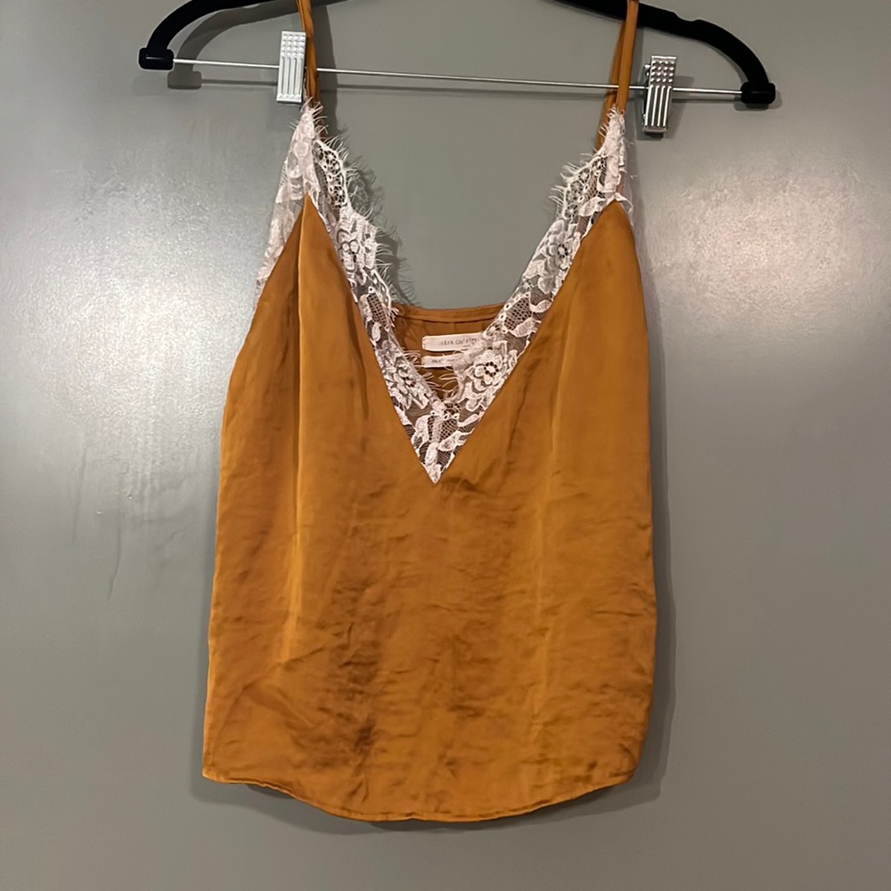 Mustard, lace tank top